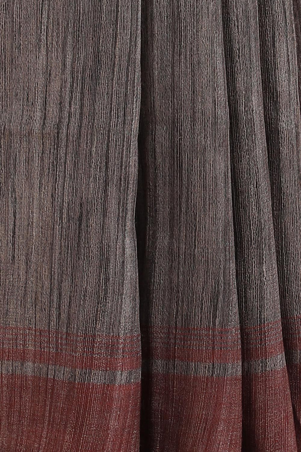 Grey Pure Tussar Bhagalpuri Saree image number null