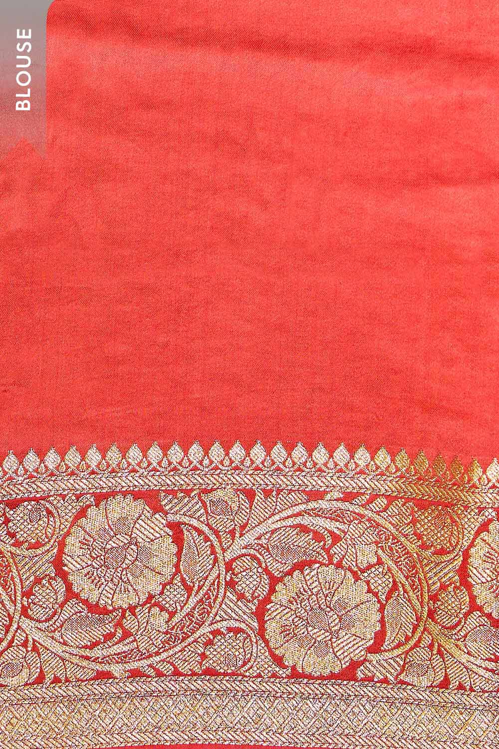 Orange Woven Viscose Saree image number null