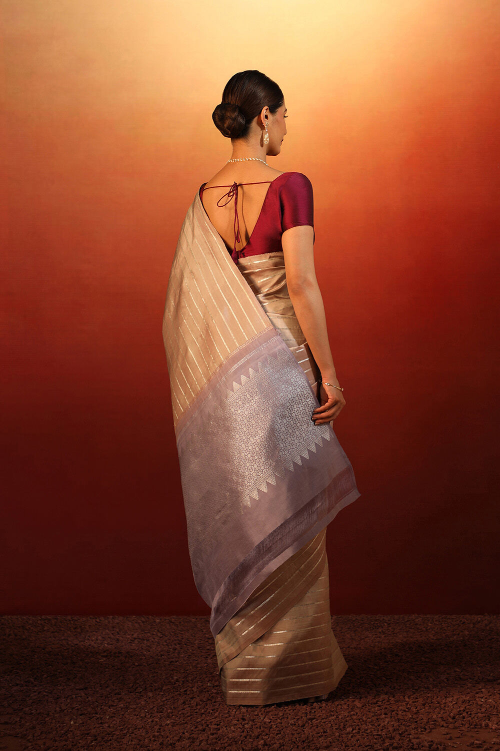 Gold Woven Pure Silk Kanjivaram Saree image number null
