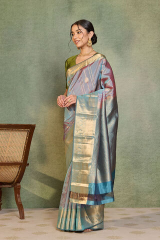 Light Blue Woven Apsara Silk Viscose Saree thumbnail image number null