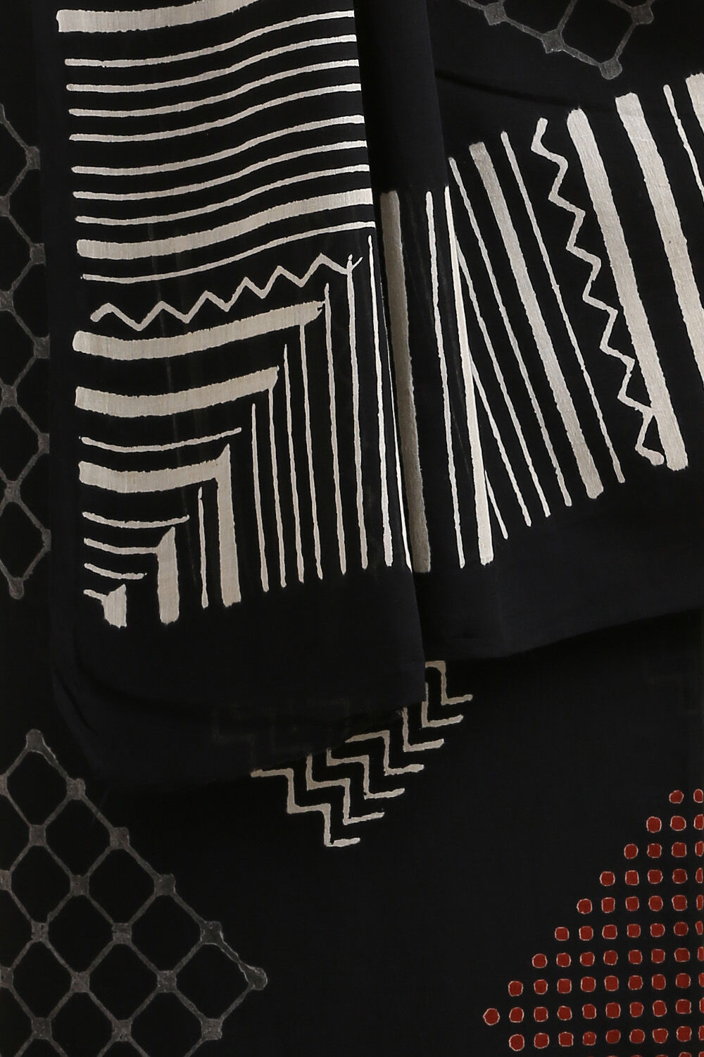 Black Pure Cotton Sanganeri Printed Saree image number null