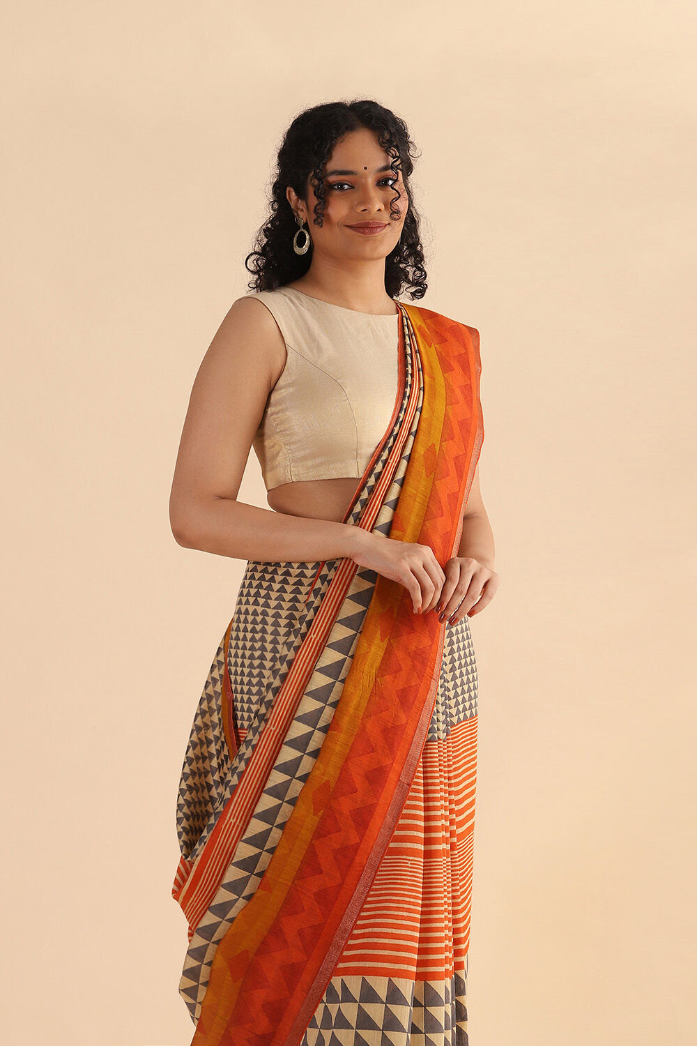 Grey Pure Tussar Vanya Printed Saree image number null