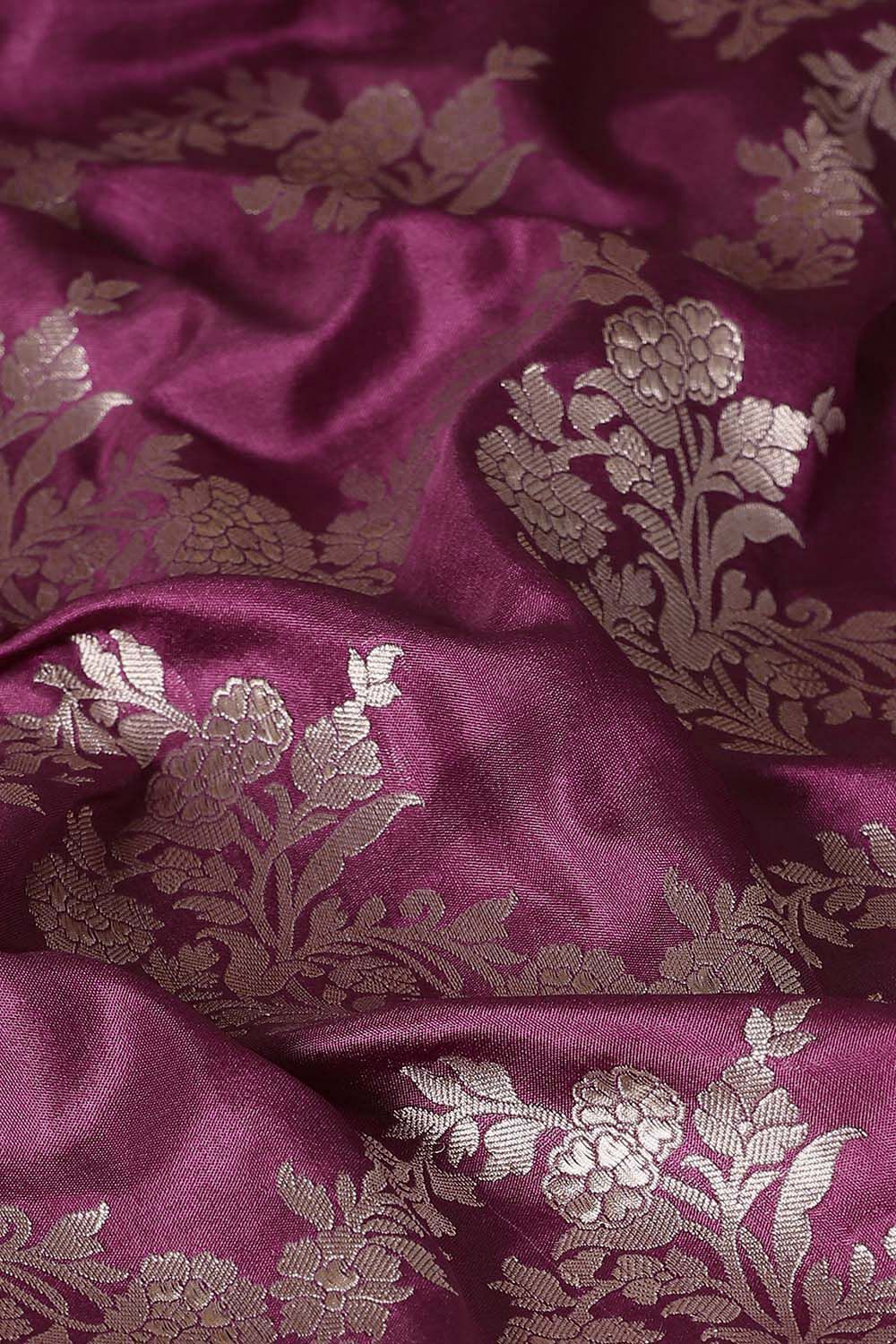 Violet Pure Silk Banarasi Saree image number null
