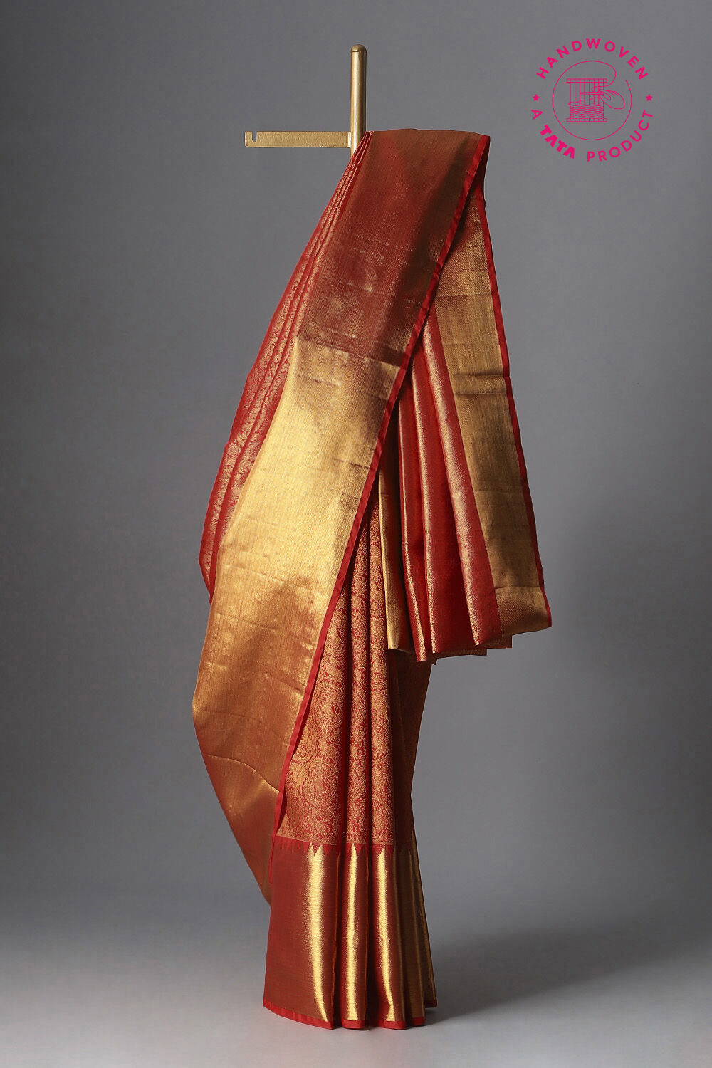 Red Pure Silk Kanjivaram Saree image number null