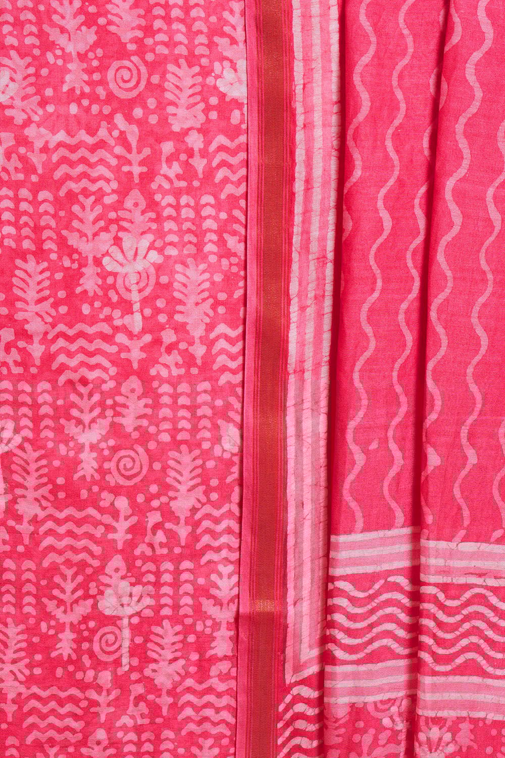 Light Pink Block Printed Pure Silk Cotton Suit Set image number null