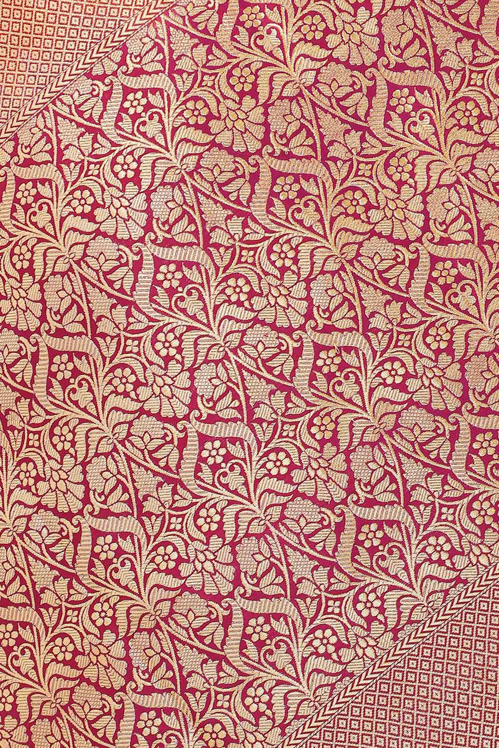 Red Pure Silk Banarasi Brocade Saree image number null