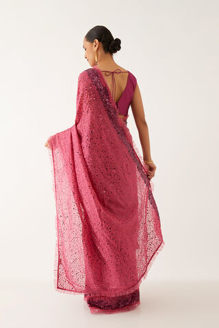 Pink  Organza Viscose Embroidered Saree thumbnail image number null
