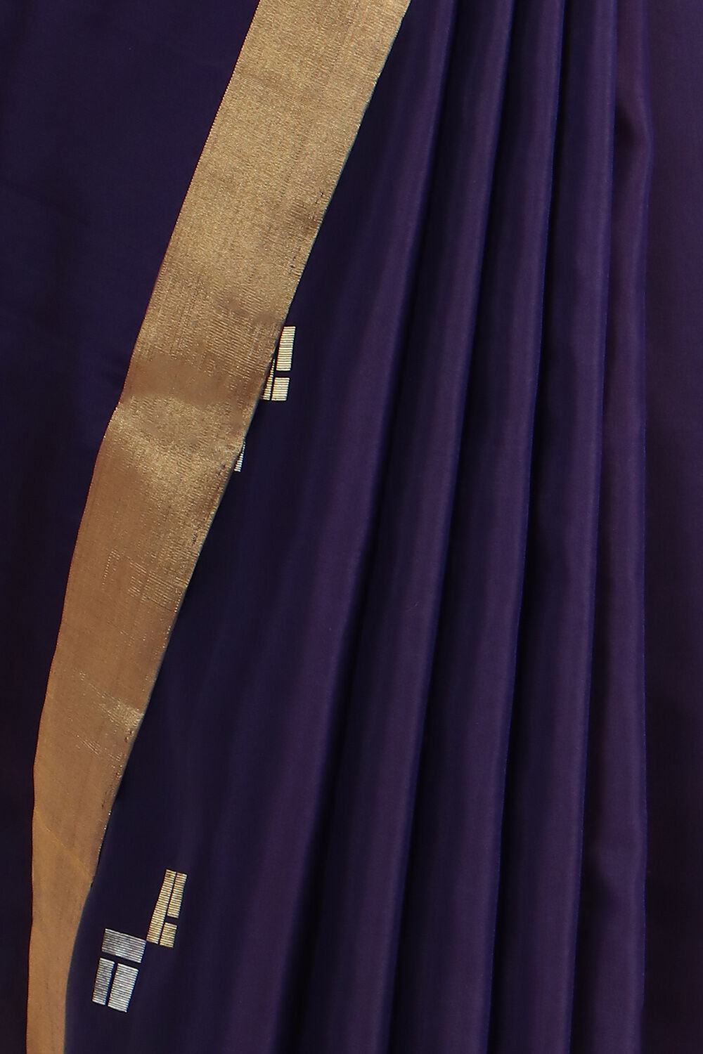 Dark Blue Pure Silk Tencel South Saree image number null