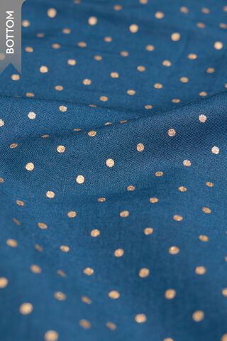 Dark Blue Pure Silk Cotton Block Printed Unstitched Suit Set thumbnail image number null