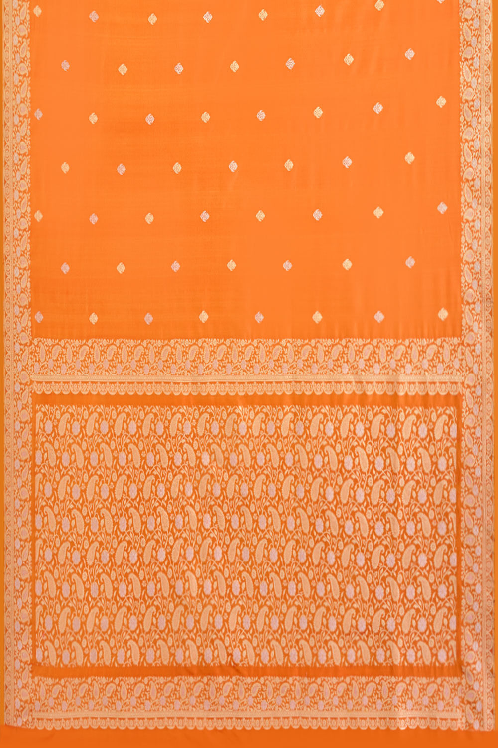 Orange Pure Silk Kadwa Banarasi Saree image number null