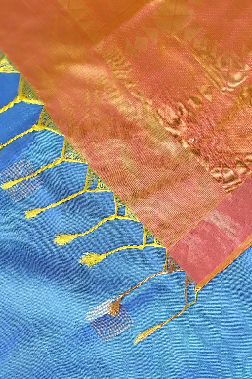 Blue Pure Silk South Saree image number null