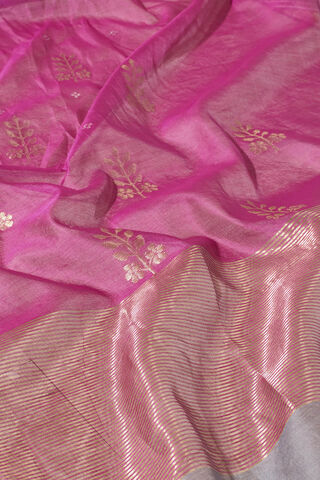 Grey Woven Pure Silk Cotton Chanderi Saree thumbnail image number null