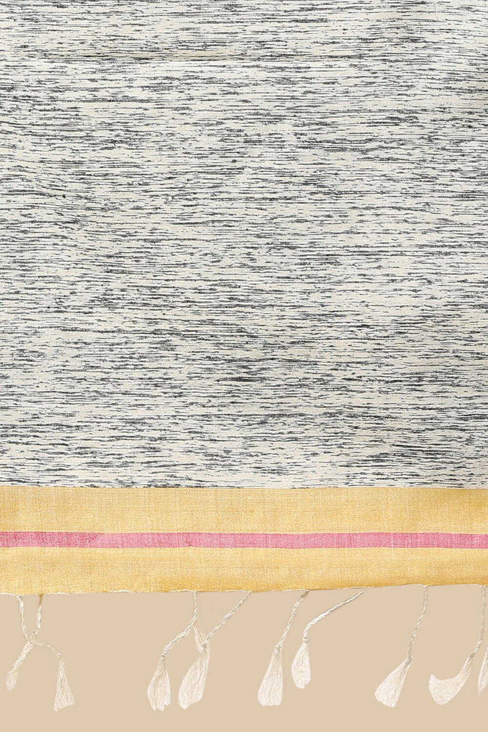 Yellow Pure Tussar Silk Woven Saree image number null