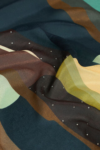 Multicoloured Printed Viscose Crepe Saree thumbnail image number null
