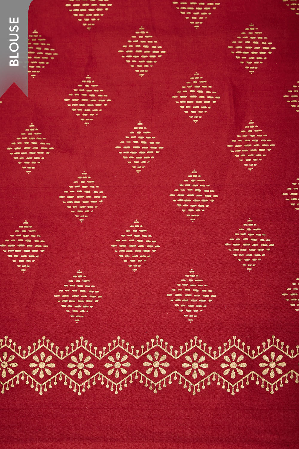 Light Red Bengal Pure Silk Cotton Block Printed Saree image number null