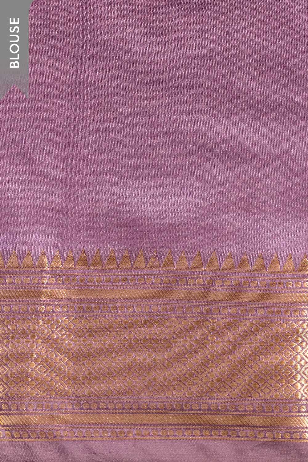Lavender Silk Viscose Cutwork Banaras Inspired Design Saree image number null