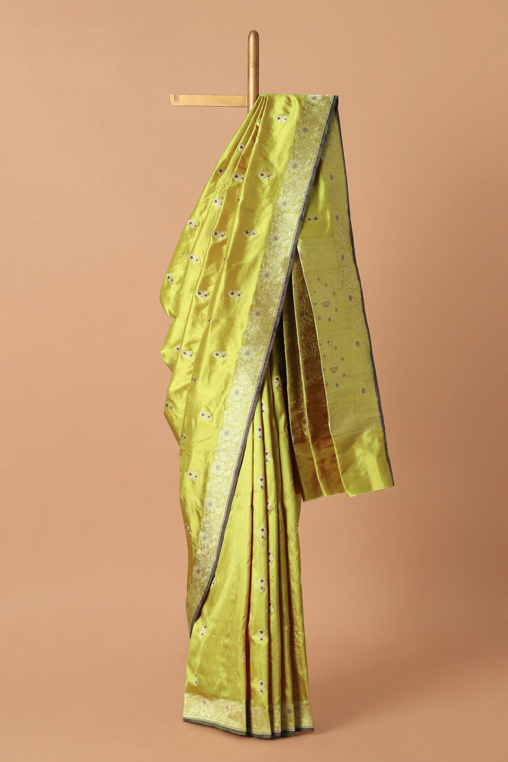Light Green Pure Silk Banarasi Saree image number null