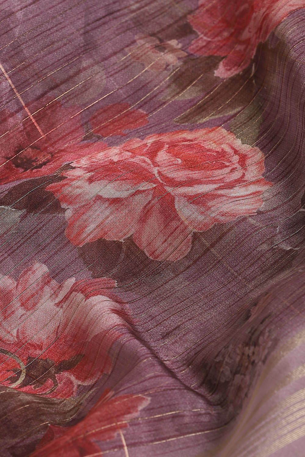 Purple Pure Embroidered Saree image number null