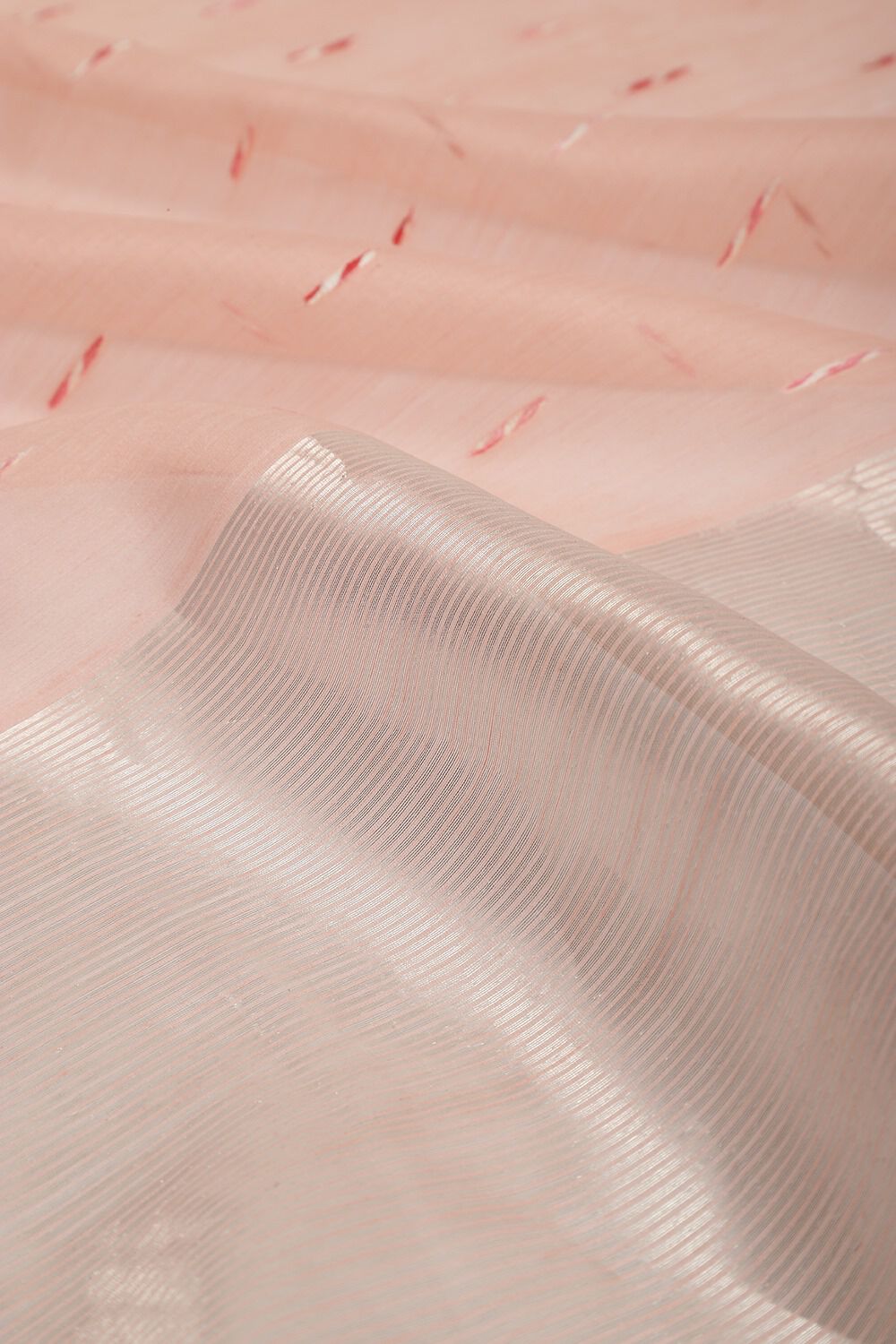 Peach Woven Pure Silk Cotton Chanderi Saree image number null
