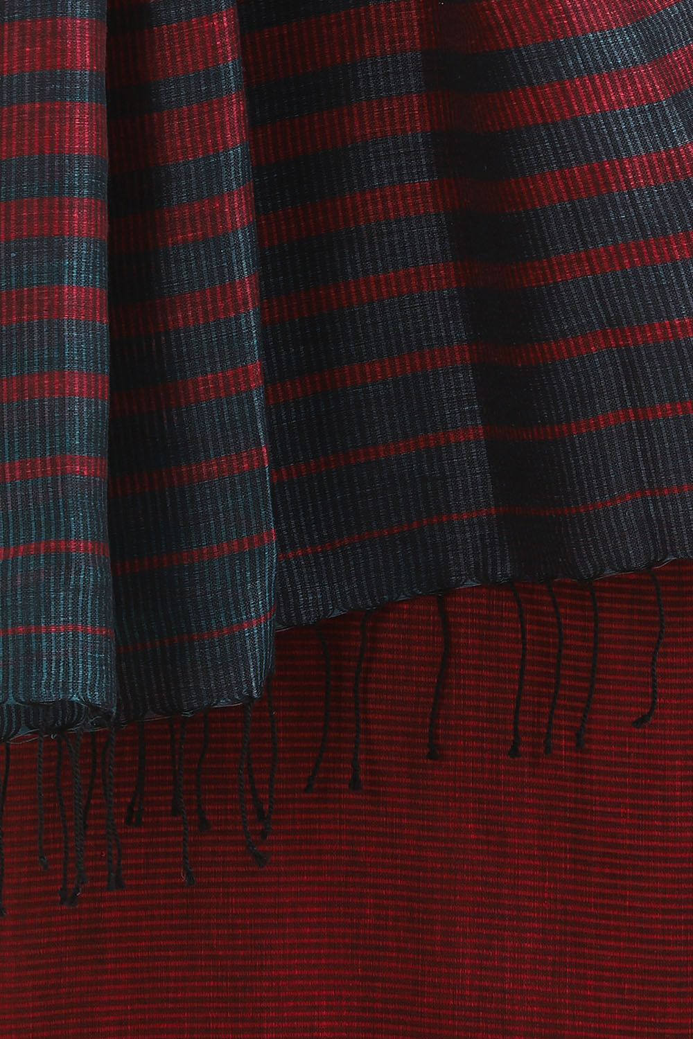 Red Pure Cotton Linen Bengal Saree image number null
