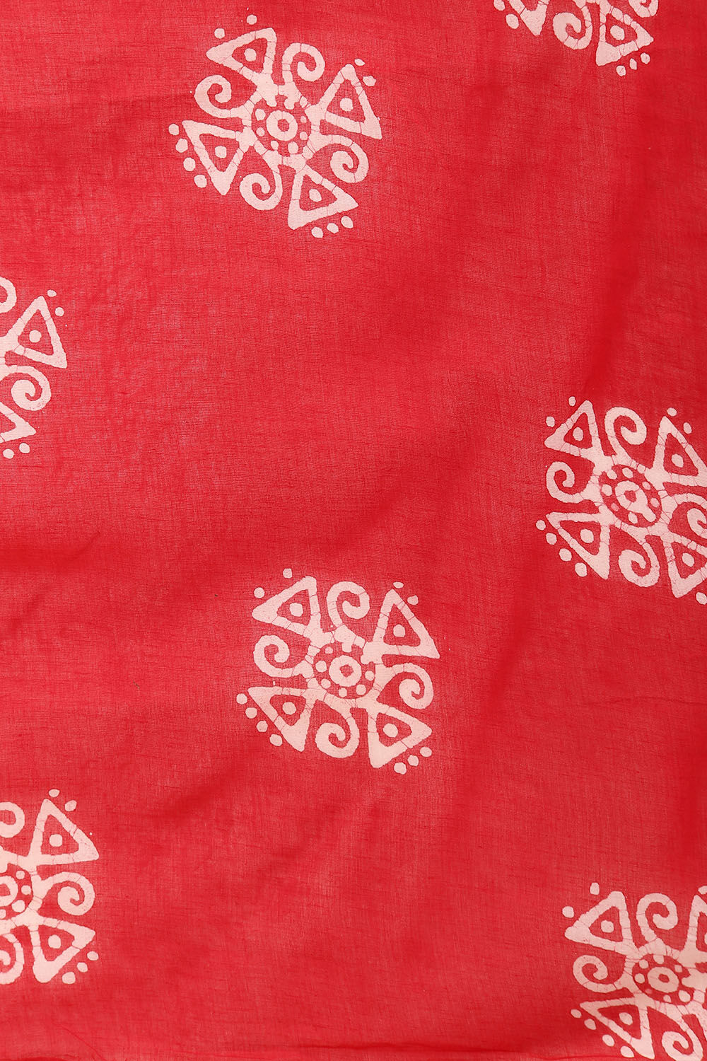 Red Pure Cotton Batik Saree image number null