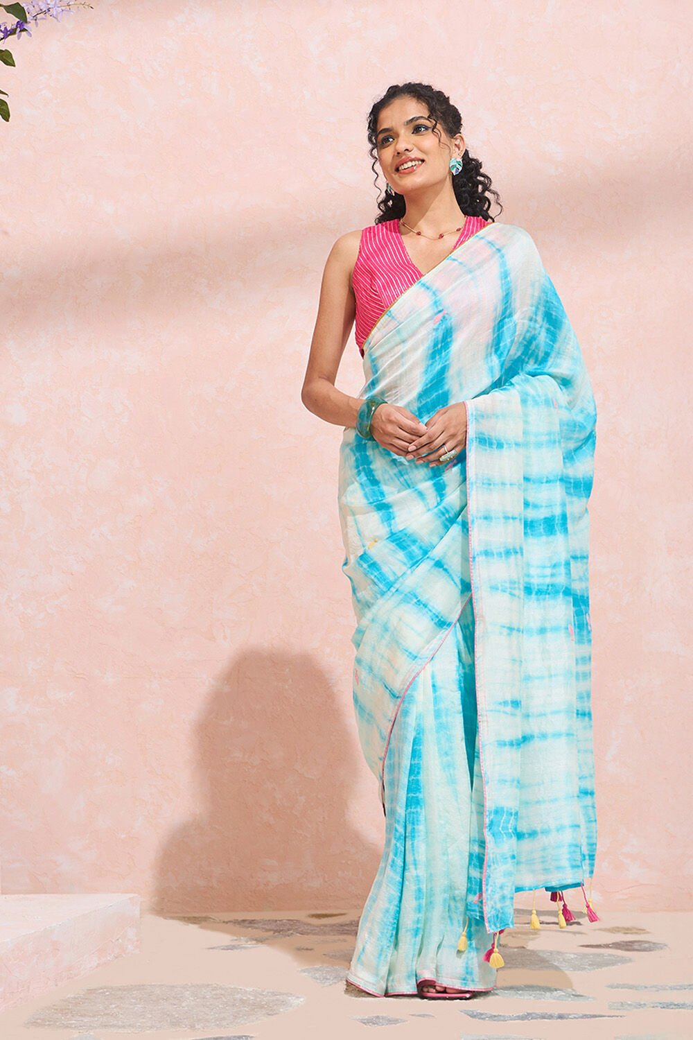 Light Blue Murshidabad Pure Silk Embroidered Saree image number null