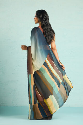 Multicoloured Printed Viscose Crepe Saree thumbnail image number null
