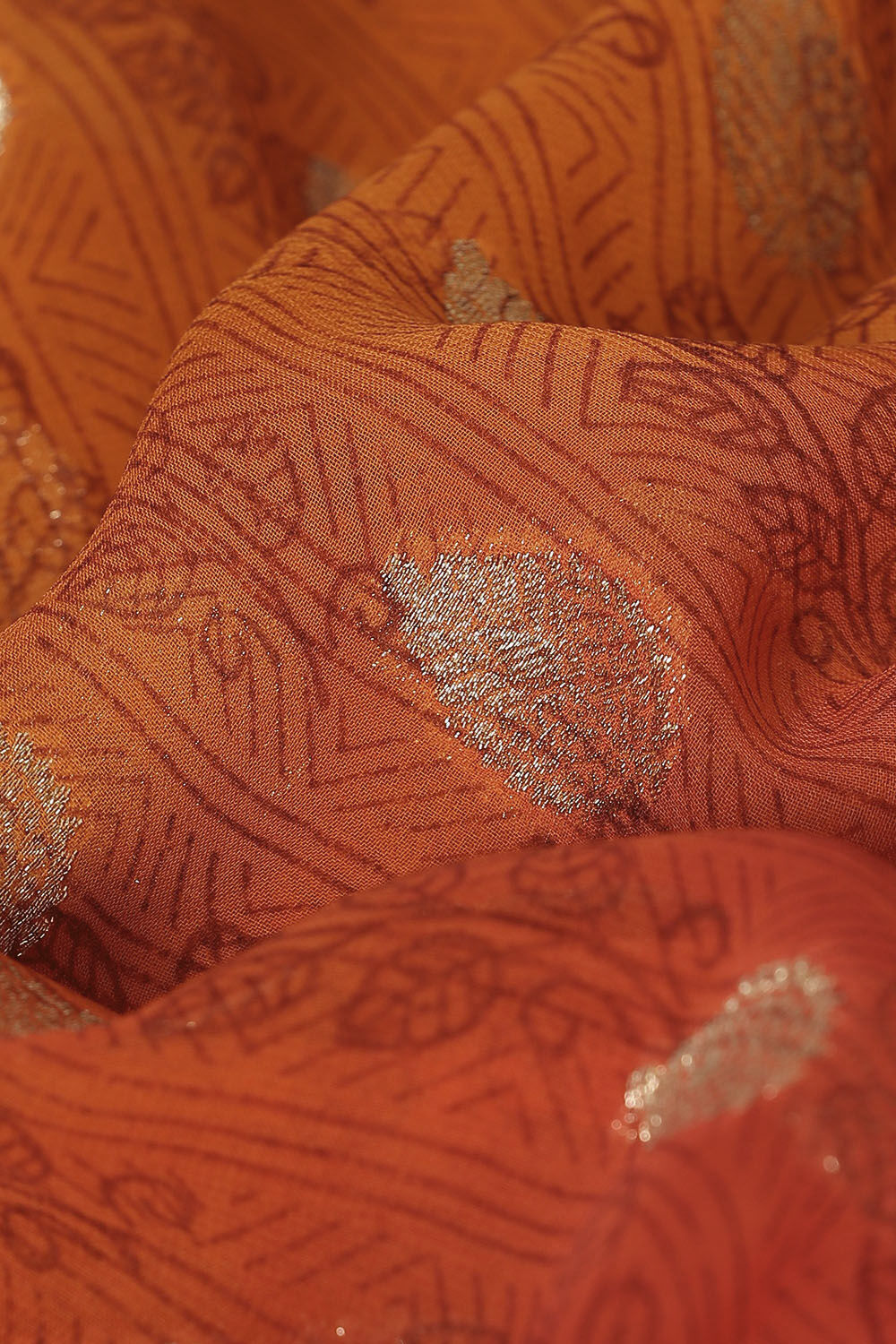 Orange Viscose Georgette Banarasi Saree image number null