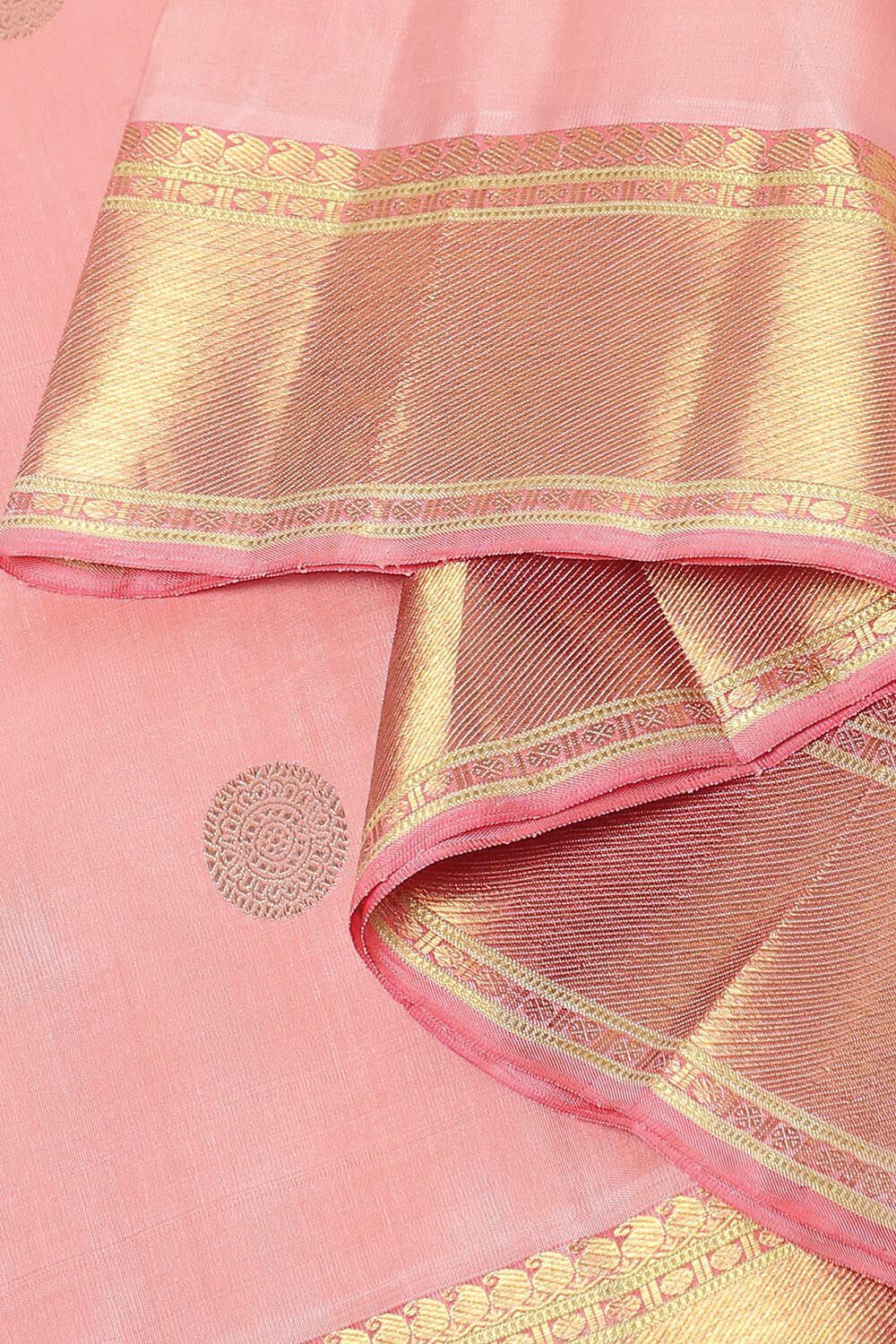 Light Orange Pure Silk Kanjivaram Saree image number null