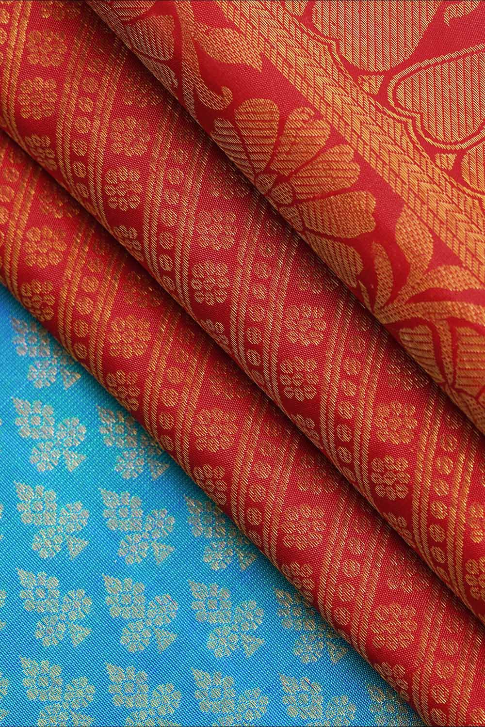 Blue Pure Silk Woven Kanjivaram Saree image number null