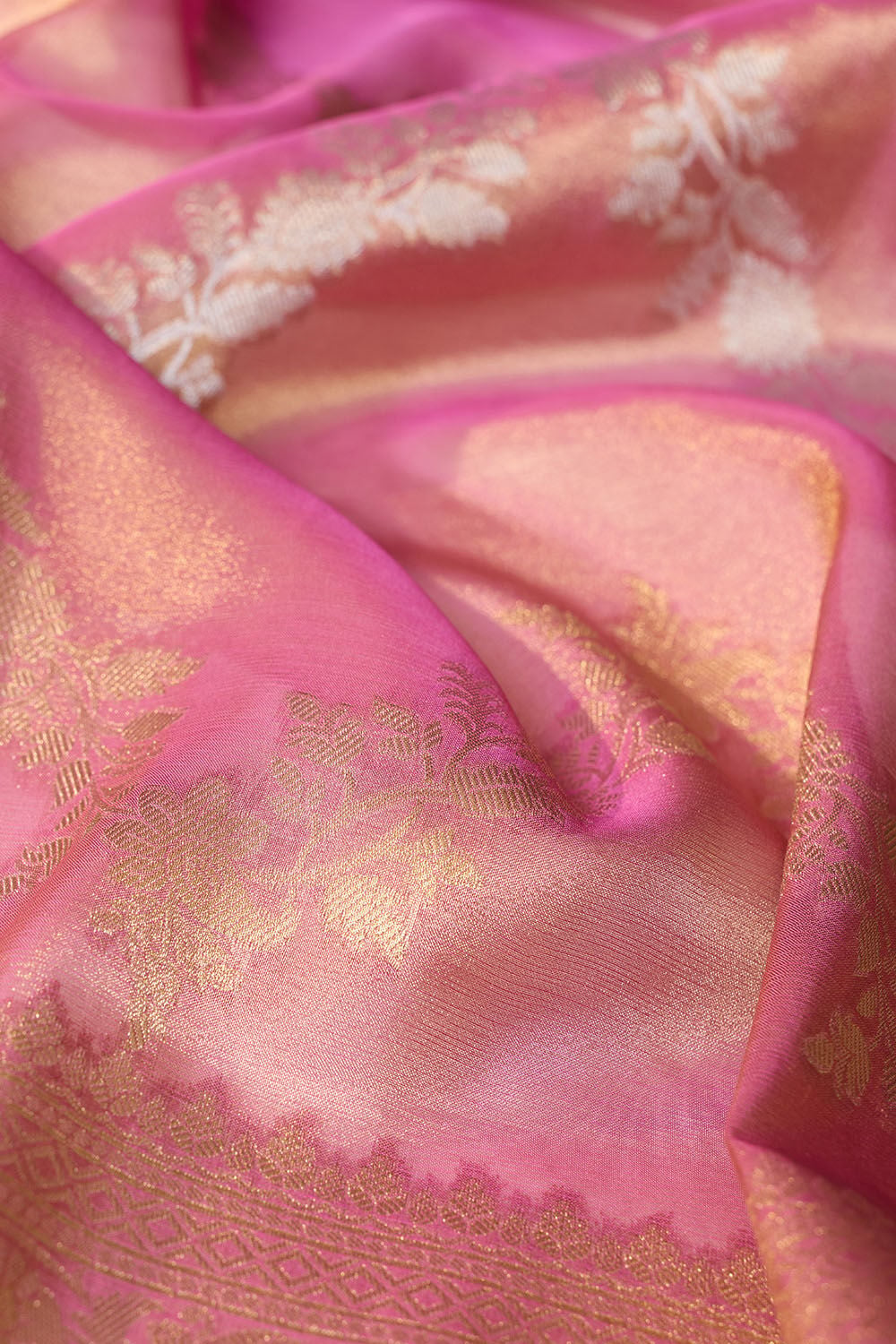 Light Pink   Woven Viscose Tissue Saree image number null