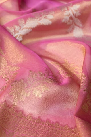 Light Pink   Woven Viscose Tissue Saree thumbnail image number null