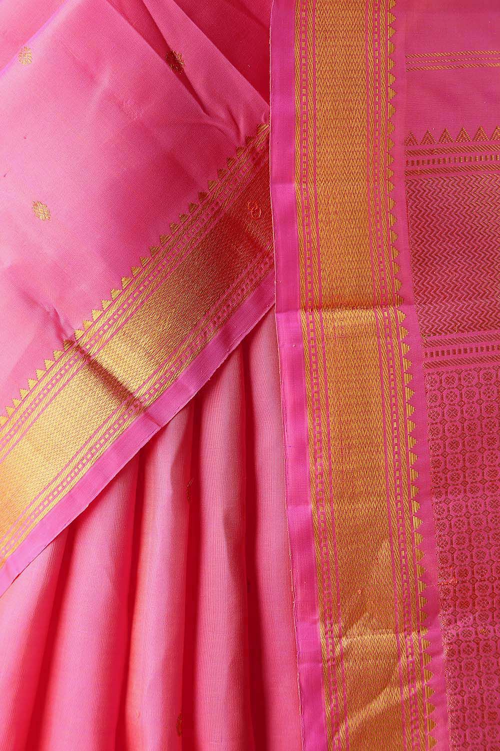 Pink Pure Silk Kanjivaram Saree image number null