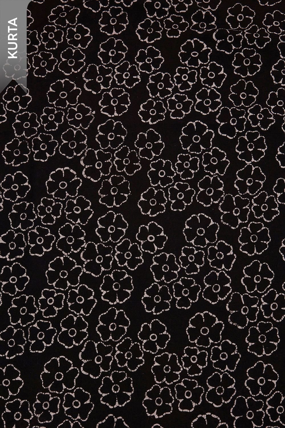 Black Pure Cotton Batik Unstitched Suit Set image number null