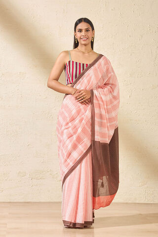 Light Orange Screen Printed Bengal Pure Mulmul Cotton Saree thumbnail image number null