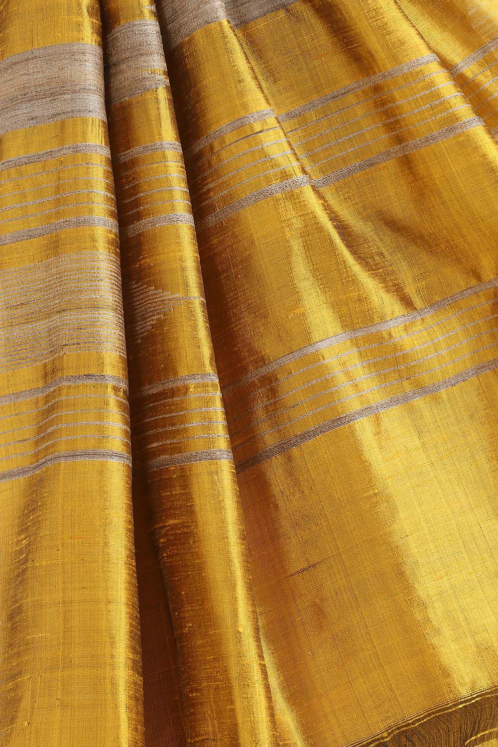 Dark Yellow Pure Silk Woven Saree image number null