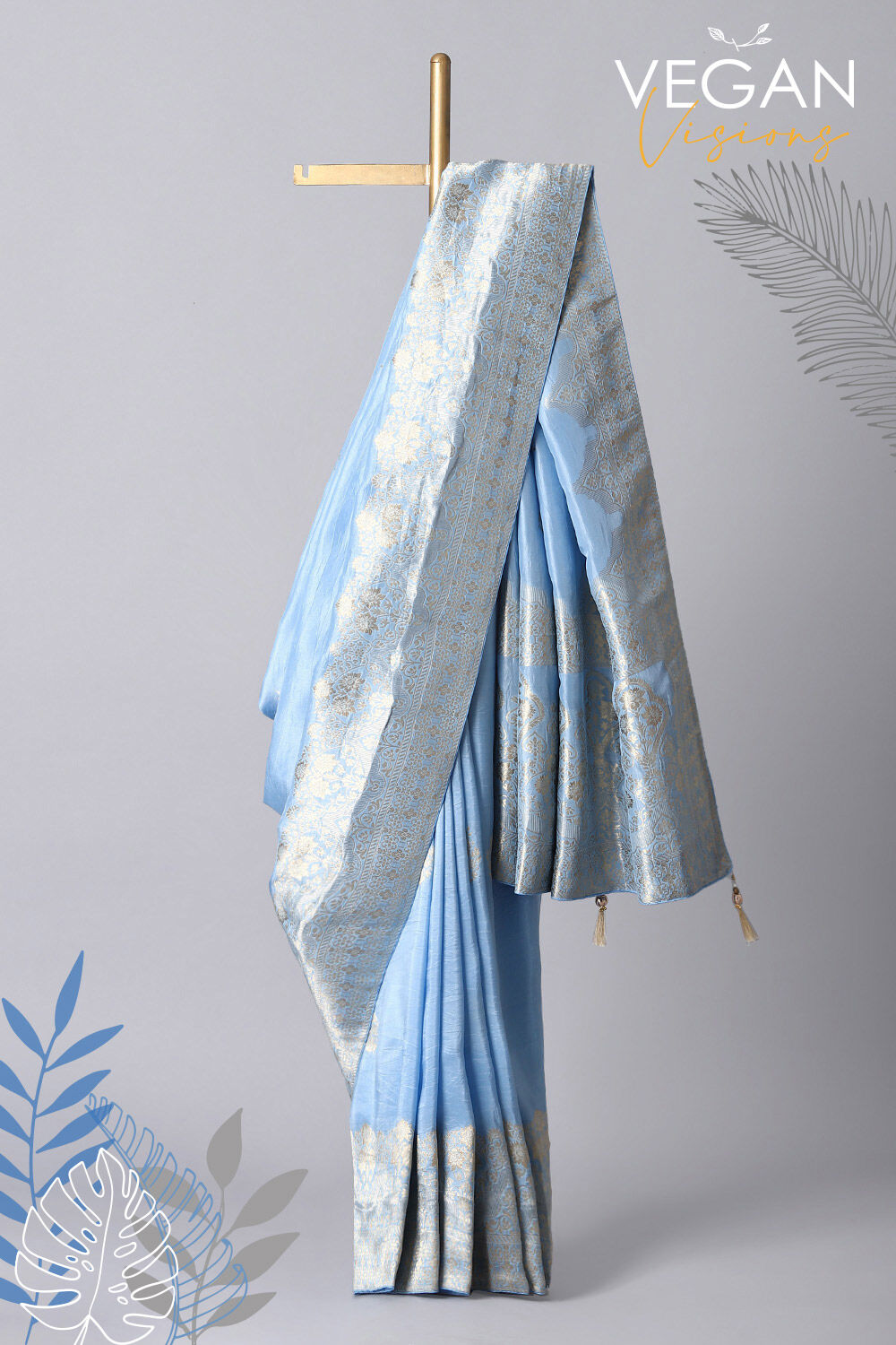 Blue Pure Luxe Vegan Saree image number null
