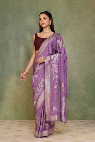 Violet Woven Pure Viscose Saree thumbnail image number null