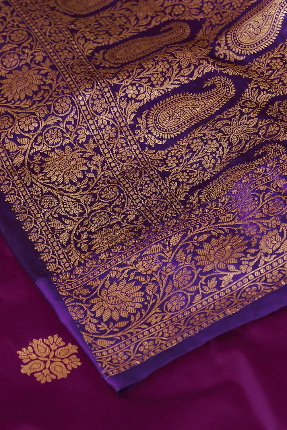 Violet Pure Silk Banarasi Saree image number null