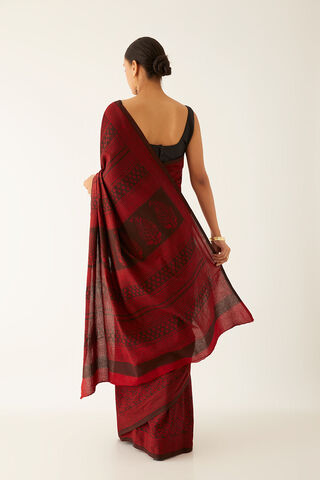 Red Pure Cotton Bagh Printed Saree thumbnail image number null