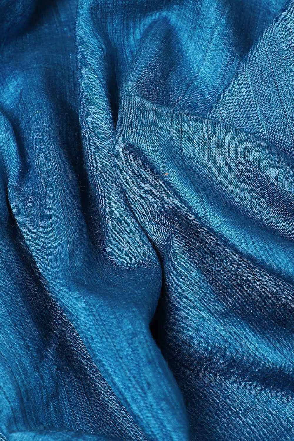 Blue Pure Silk Tussar Jamdani Saree image number null