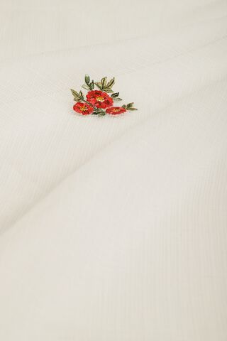 White Pure Kota Embroidered Saree thumbnail image number null