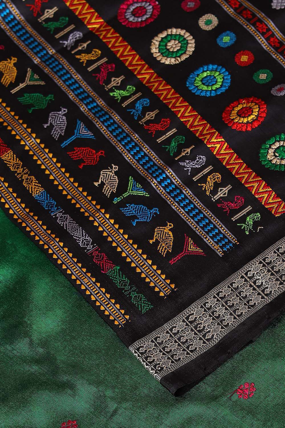 Green Pure Silk Odissa Saree image number null