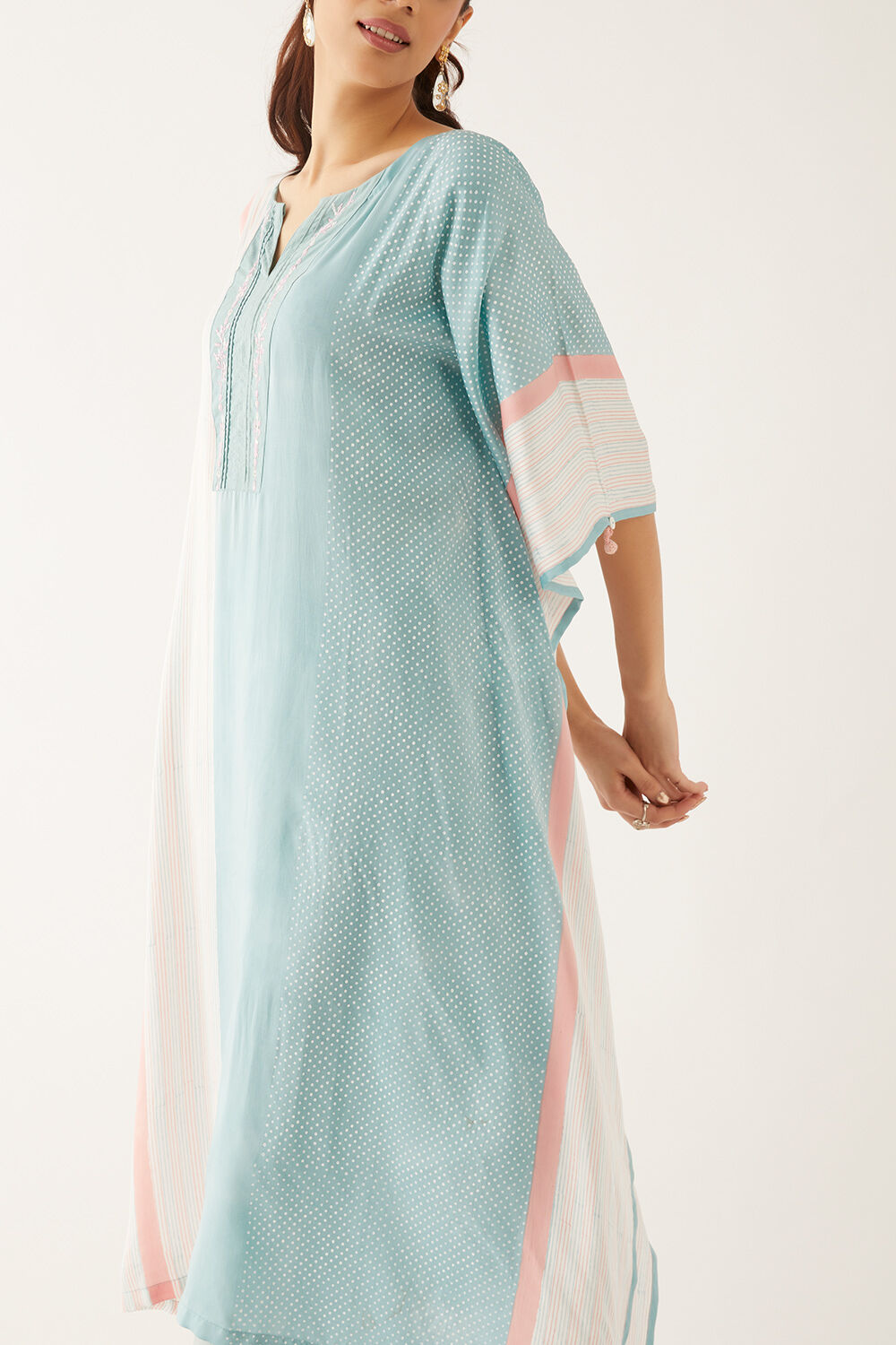 Blue Viscose Printed Sanganeri Kurta image number null