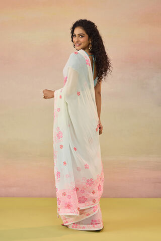 Light Pink Printed Viscose Georgette Saree thumbnail image number null