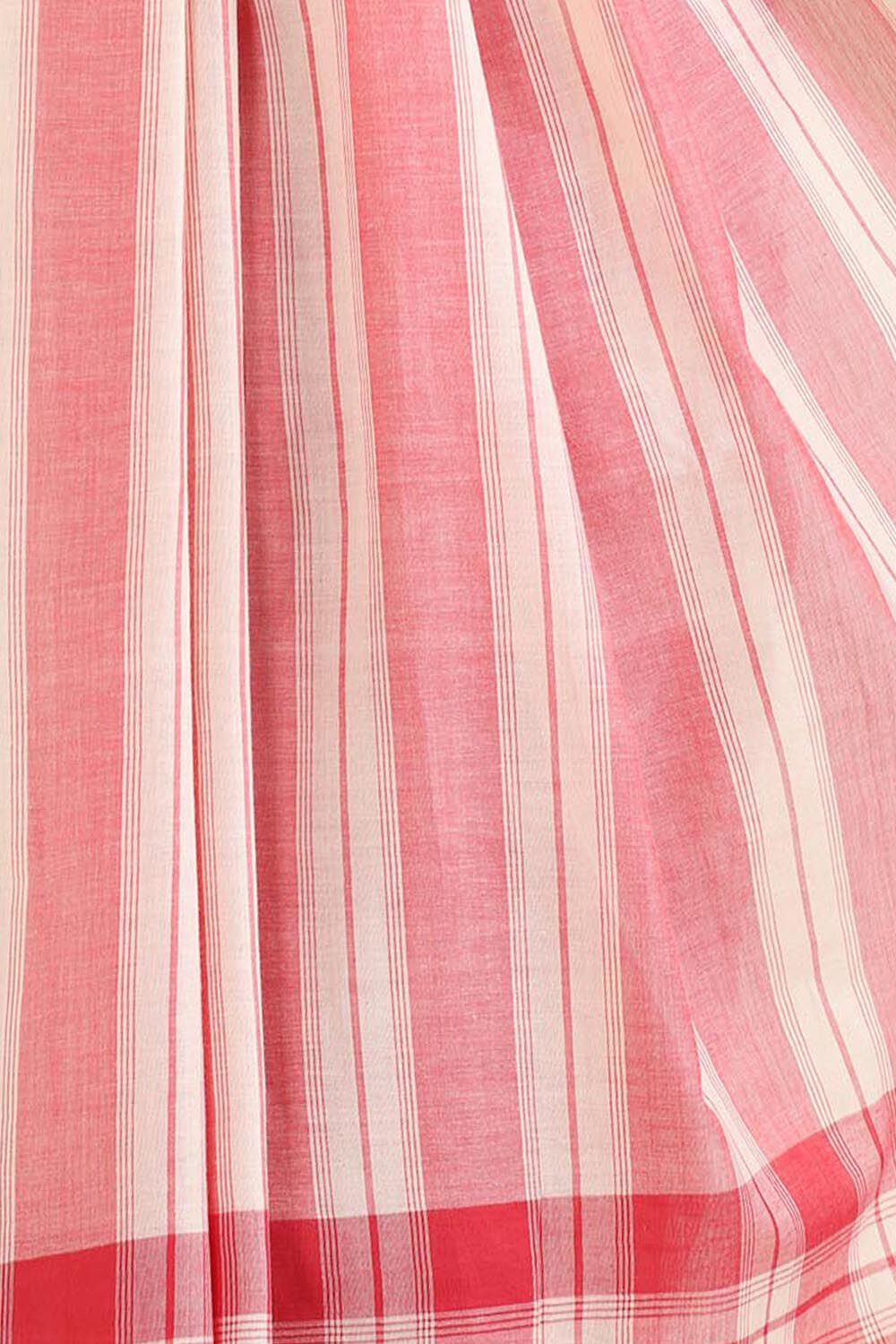 Red Pure Cotton Bengal Saree image number null