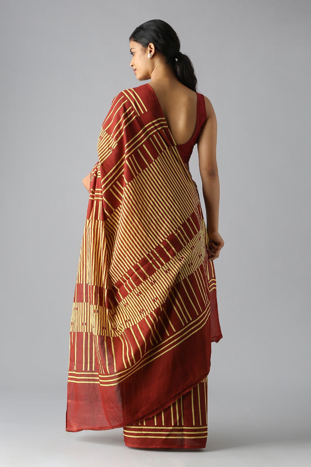 Yellow Pure Cotton Printed Saree image number null