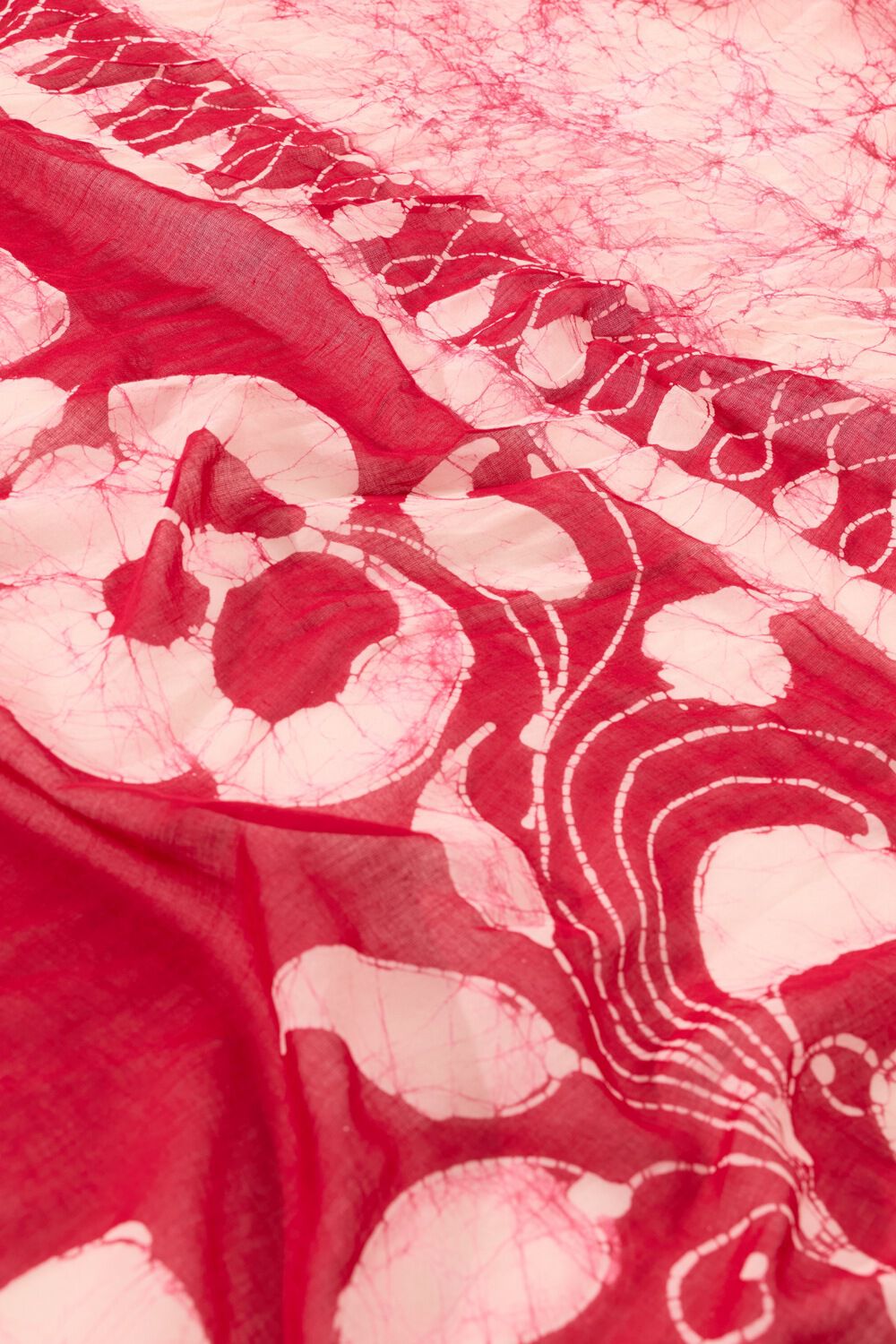 Dark Pink Ujjain Pure Cotton Batik Saree image number null