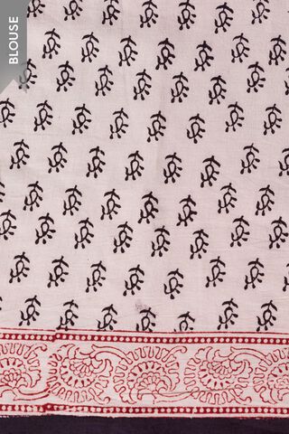 Black Bagh Block Printed Pure Cotton Saree thumbnail image number null