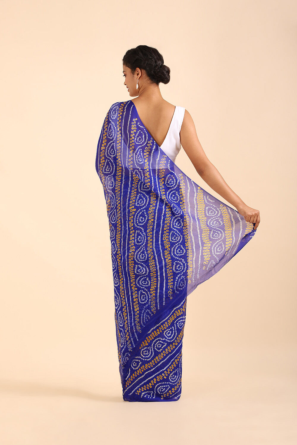Purple Pure Georgette Bandhani Saree image number null